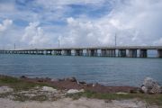 Photo: Buttonwood: Gravel, rip rap, water and new Bahia Honda Bridge in the background.