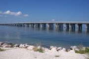Photo: Buttonwood: Gravel site, rip rap, water and new Bahia Honda Bridge in the background.