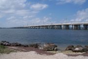 Photo: Buttonwood: Gravel site, rip rap, water and new Bahia Honda Bridge in the background.