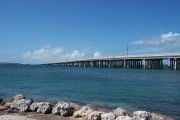 Photo: Buttonwood: Gravel, rip rap, water and new Bahia Honda Bridge in the background.