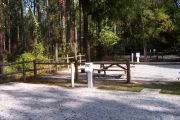 View from the rear of the campsite looking toward hookups.