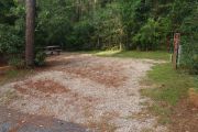 Campsite with picnic table.