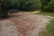 Campsite with picnic table.
