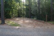 Campsite surrounded by trees.