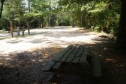 Picnic table at the back of the campsite.