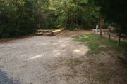 Campsite with picnic table.