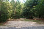 Campsite with picnic table.
