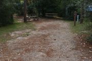 Campsite with picnic table.