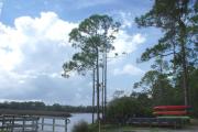 This is a wonderful view of Faver-Dykes State Parkâs boat launch.  Kayak and canoes are available for reservation at the Ranger Station 365 days a year.  Pellicer Creek is a State Canoe Trail and Outstanding Florida Waterway.