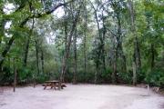 Each site is equipped with a picnic table, clothesline/lantern post, hose bib, electric hook-up for 20 and 50 amp service, and fire pit on the ground with a fold over grill top.