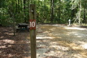 Campsite with picnic table.