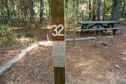 Campsite with picnic table.