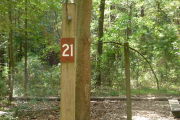 Sign post indicating site #21.