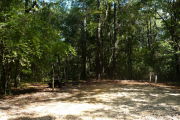 Campsite with picnic table.