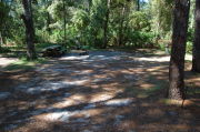 View of shaded campsite.