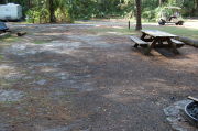 View of shaded campsite.