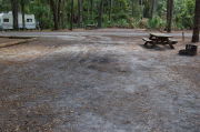 Partially view of shaded campsite.