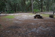 Partially view of shaded campsite.