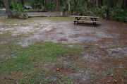 Partially view of shaded campsite.