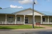 Photo: JONATHAN DICKINSON SP. The front entrance area of the Elsa Kimbell Environmental Education and Research Center is shown.