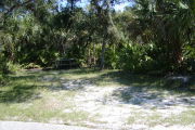 Picnic table and grill in the shade of oaks on grassy ground.