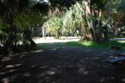 This is a picture of campsite 5 from the back of the site looking toward the road.   The site has water and 50amp electric service.  This is a partly sunny site with a gravel foundation.  The site has a picnic table and a ground campfire ring.