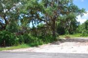 This picture of campsite #81 is looking from the road into the partial shady site.  This site has 50 amp electric, water and sewer hook-ups. There is a stone foundation with vegetation on the sides.  There is also a separate area to the side with a picnic table, cooking grill and ground campfire ring.