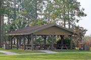 The Dead River pavilion is scenically located near the confluence of the Dead and Ochlockonee rivers. It is connected to the parking area and fishing dock by ADA-accessible walkways.