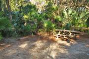 View of picnic table and grill
