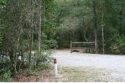32 foot back in site surrounded by beautiful trees and split rail fencing.