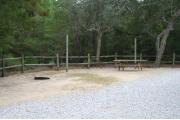 40 foot back in site surrounded by beautiful trees and split rail fencing.