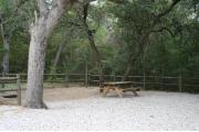 Picnic table in campsite.