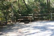 Picnic table in campsite.
