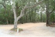 40 foot back in site surrounded by beautiful trees and split rail fencing.