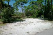 View from the left showing vegetation buffering the campsite.