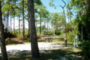 View from right showing picnic table and ground grill.