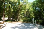 A shell base campsite that is smaller and better accommodates Class C motor homes and pop-ups.  This site has partial shade with more seclusion than most sites.