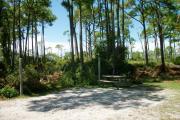 View from the right showing picnic table and ground grill.