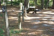 This is a small site, ideal for a tent or pop up unit. Water, electric, and sewer hook ups provided.