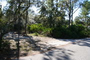 In LOOP 1 #13, a better view of the entrance to the site more palmetto and trees surround the site. Site Marker is on the right side of the main road