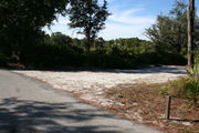 In LOOP 1 #18, a better view of the entrance to the site more palmetto and trees surround the site. Site Marker is on the right side of the main road