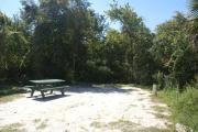 Campsite #4 at Blue Spring State Park with picnic table and fire ring.