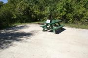 Campsite #14 at Blue Spring State Park showing picnic table and fire ring.
