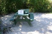 Campsite #17 at Blue Spring State Park showing picnic table.