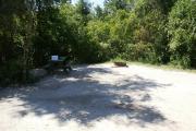 Campsite #17 at Blue Spring State Park showing picnic table and fire ring.