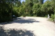 Campsite #17 at Blue Spring State Park showing picnic table and fire ring.