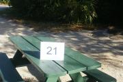 Campsite #21 at Blue Spring State Park showing picnic table.