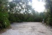 Campsite #25 at Blue Spring State Park showing picnic table and fire ring.