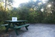 Campsite #27 at Blue Spring State Park showing picnic table.