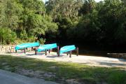 Little Manatee River State Park canoes waiting to be rented by visitors.